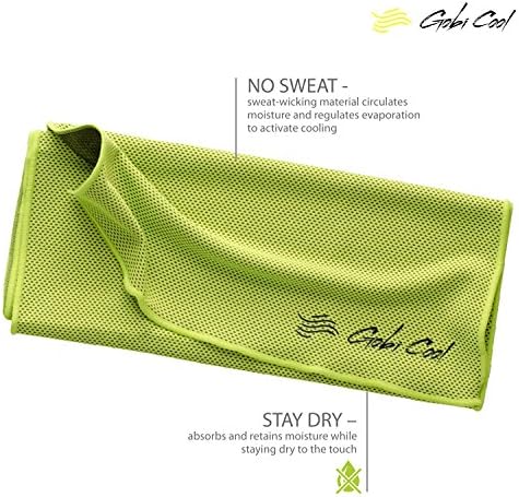 Cooling Towel by Gobi Cool. Ice Cold When Wet. Ideal for Sports, Fitness, Gym, Yoga and Camping. Lightweight, long lasting and eco-friendly bamboo microfibres. Super absorbent, and instant relief from over heating during intense exercise.