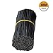 Produktbild Yesoa 1000 pcs Metallic Twist Kabel-Wiederverwendbar Kabelbinder Kabel Clips Für Lebensmittel Taschen Klar Kunststoff Leckerlibeutel Home Office Garten (Schwarz)