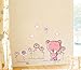 Revesun Removable Pink bear Wall Sticker home docor girl nursery room baby wallpaper