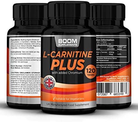 Acetyl L Carnitine Plus | 120 Max Strength L Carnitine L-Tartrate Tablets with added Chromium | 4 FULL Month Supply | 120 Powerful Energy Boosting Capsules | Improve Athletic Performance | Safe And Effective | Best Selling L-Carnitine Pills | Manufactured In The UK! | 30 Day Money Back Guarantee (packaging may vary)