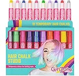 Geschenke für Mädchen - Haarkreide-Set für kleine und große Mädchen - 10 x allergenfreie Haarfärbestifte - Auswaschbare temporäre Haarfarben