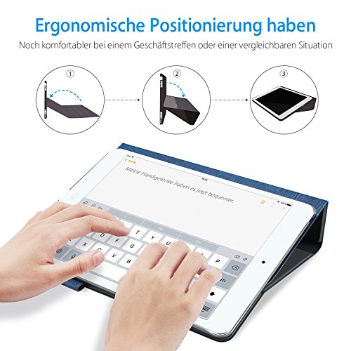 AUAUA iPad Pro 9.7 Hülle, iPad Pro 9.7 PU Leder Tasche Schutzhülle Schal + Clear Schutzfolie(Gift) für Apple iPad Pro 9.7 Zoll Apple Tablet - 2