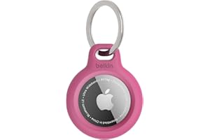 Belkin AirTag Case z kółkiem na klucze (bezpieczny uchwyt pokrowiec ochronny na etykietę powietrzną z akcesoriami odpornymi na zarysowania) - różowy