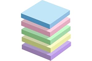 SKAAISONT 500 Feuilles Notes Autocollantes Couleur Notes Adhésives Notes Self-sticky Super Sticky 76 mm X 76 mm Fournitures de Bureau 5 Couleurs