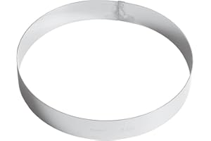 PADERNO 47530-22 Anneaux à Gâteaux, Cercles à Entremets, Idéal pour Pâtisseries et Desserts, Acier Inoxydable, Diamètre 22 cm