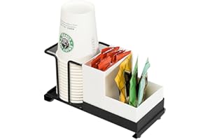 Niciksty Organizzatore di bicchieri di carta per caffè, Portabicchieri Usa e Getta con 2 Scomparti, Organizzatore di Postazioni per Caffè da Banco per la Cucina o la Sala Pausa Dell'ufficio