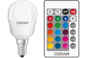OSRAM LAMPS OSRAM Lampa LED | Trzonek: E14 | Ciepły biały | 2700 K | 4,50 W | matowe | LED Retrofit RGBW lampy z pilotem [Klasa efektywności energetycznej A]