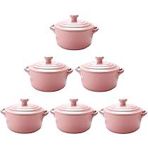 HOBBY CONCEPT 6 Ini Cocottes Céraique Avec Double Poignées Et