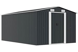 vidaXL Capanno da Giardino Metallo 257x398x178 cm Antracite Casetta Attrezzi