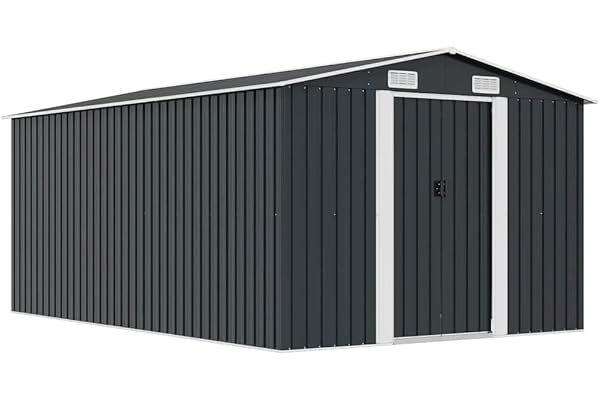 vidaXL Abri de Jardin 257x392x181 cm Métal Anthracite Terrasse Cabane à Outils