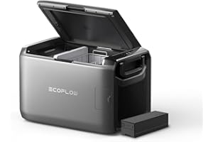EF ECOFLOW GLACIER Classic 55L frigorifero congelatore portatile a 2 zone con batteria 298 Wh, raffreddamento autonomo 39 h, ricarica via CA, solare e auto per campeggio, viaggi, camper