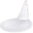 EllieHouse Women's 2 Tier Cathedral Lace Wedding Bridal Veil With Comb L01