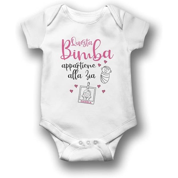 Generico Body Bimbo Bambino Personalizzabile Con Nome Orsetto Idea Regalo Nascita Compleanno Natale Baby Shower Gender Reveal Annnuncio Gravidanza Neonato Bodino Personalizzato Tutina (0-6 Mesi - Foto 5