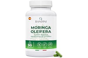 Bandini® Moringa Oleifera Pura – Complemento natural rico en Vitaminas, Minerales, Antioxidantes y Proteínas – Superfood para la energía y el bienestar – 90 cápsulas veganas de Alta dosis - Sin OGM