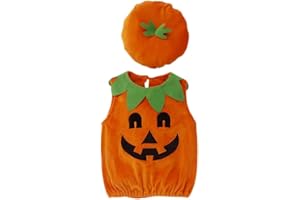 Miyanuby Kids Halloween Costume Pumpkin Fancy Dress Cosplay Party Costume Clothes with Hat for Baby Boys Girls