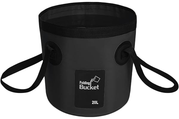 Vikbar hink, 20 l multifunktionell vikbar hink utomhus, vikbar skål, handfat hopfällbar, camping hink för resor på vandring