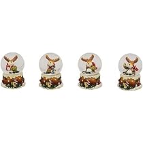 4er Set Schneekugeln Mit Schneemann-Motiv - Winterliche Dekoration