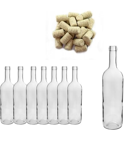 16 Bouteilles Vin Vides 750ml - Verre Blanc Sans Bouchon