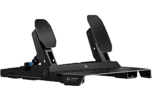 Logitech G RS Pedals - Pédales de simulation de course avec frein à capteur de pression 75 kg, positionnement des pédales réglable, conception modulaire, châssis en acier robuste et extensible - Noir