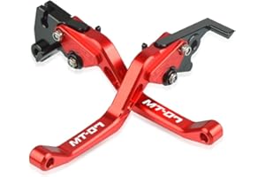 YP YUANPEI Leviers d'embrayage de frein courts de moto Pour MT07 FZ07 MT 07 FZ 07 MT-07 2014-2017 CNC Levers court réglable(rouge)