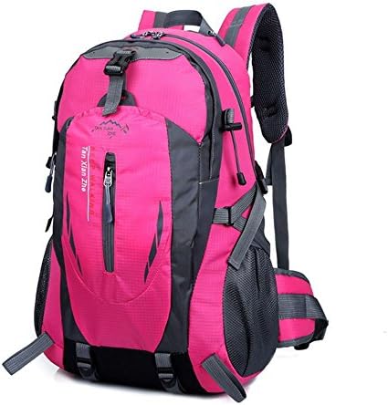 PandaGearX® Large 40L Travel Rucksack Outdoor Waterproof Hiking Camping Bag Luggage Backpack Rose Pink