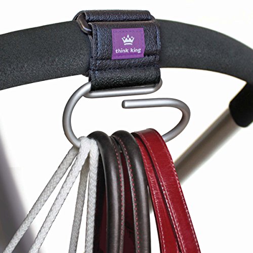 Think King Jumbo Swirly Hook for Pram Wheelchair Rollator Walker Brushed (Aluminum/Black)