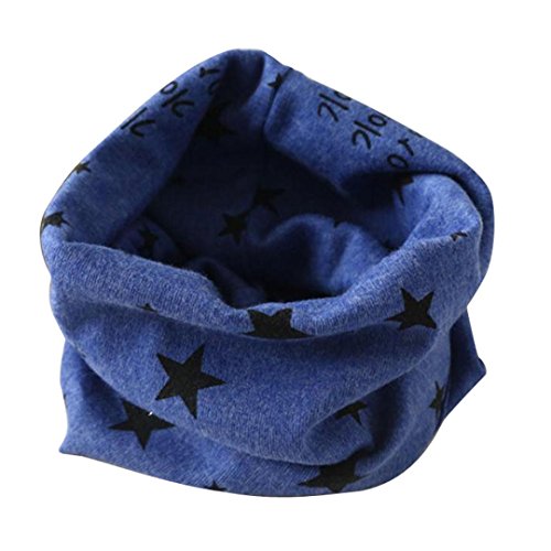 Koly Autumn Winter Baby Girl Boy Collar Scarf Cotton O Ring Neckerchief Scarves (Blue)