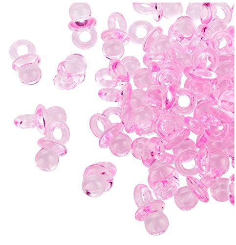100 Rosa Mini Dekoschnuller – 2 cm – Schnuller für die Babyparty oder als Anhänger – Babyschnuller aus Acryl – Kleenes Traumhandel® - 2