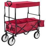 ✔️ Einfaches Handling: Vier große Räder und die Deichsel ermöglichen ein leichtes Ziehen und Rangieren. Vorderräder um 360 Grad frei drehbar.