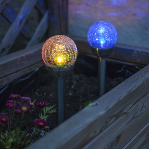 4er Set LED Solar Glaskugel Farbwechsel inkl. Erdspieß Lights4fun - 6