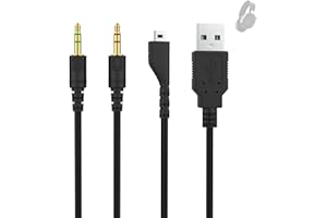 Ersatz-Arctis 5-Audiokabel, USB-A auf 3,5 mm Gaming-Headset-AUX-Kabel, kompatibel mit SteelSeries Arctis7, Arctis 3, Arctis Pro Wireless, Arctis Pro Gaming-Headsets auf PC, Mac, Laptops (1,8 m)