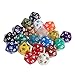 Produktbild Xurgm 20er/Set 20-Seitige Acryl Dice, 20 Seitig Polyedrische Würfel , Tragbar & Langlebig, Zubehör für Partyspiele, Tischspiele, D&D,TRPG Spiel - Mehrfarbig