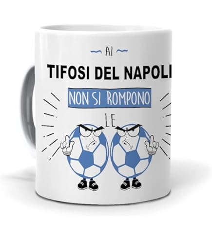 Mug Napoli SSC - 'Sarò Con Te E Tu Non Devi Mollare' - Design Campione Scudetto 2018, Termica - Foto 5
