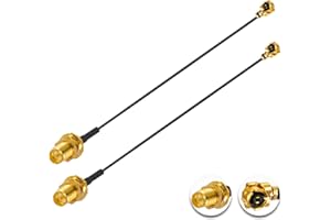 Vecys 2 Pezzi U.F.L1 a RP-SMA Femmina Cavo Coassiale a Bassa Perdita 10" /25CM U.F.L1 1.13 mm Mini Cavo Coassiale Pigtail per Router Wireless Mini PCIE Schede di Rete PCI Wi-Fi WAN Ripetitore