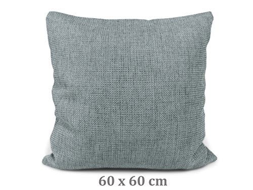Doppelpack zum Sparpreis! 2 Kissenhüllen in Struktur-Optik – erhältlich in 23 modernen Farben und 3 verschiedenen Größen, 60 x 60 cm, silbergrau - 2