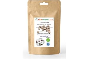 VITASCOUT Kelp Extrakt 600mg – 720 Tabletten – Liefert bis zu 900mcg Jod pro Tablette – Hochdosiert – Ohne Magnesiumstearat