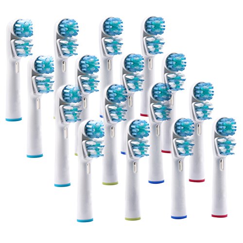 Sorliva 16PCS SB417A Dual Clean Replacement Brush Heads Compatible with Oral-B Electric Toothbrush