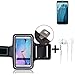 Produktbild K-S-Trade TOP Set für ZTE Blade A512 Neopren Jogging Armband Sportarmband Oberarmband für ZTE Blade A512 schwarz mit Reflektor Streifen + Ohrstöpsel. Fitness Lauf Armband