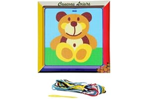 Distrifil Kit Canevas Ourson Nounours Ours 16 x 16 cm Gros Trous