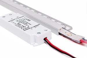 ‎SLOTFIX slotfix LED Beleuchtung KIT Wandnischen | wasserdicht beleuchtet komplett inkl. LED-Band warmweiss 3000K Alu Profil 30cm & Trafo | für Bad & Co.