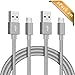 Price comparison product image Micro USB Cable Elegear 2Pcs 2M 2.4A High Speed Android Charger Nylon Braided Micro USB Charging and Syncing Cables Lead for Samsung Galaxy S6/S7/S4/S3/J5/J7/J3, HTC, Sony, LG, Nexus, Kindle, PS4, Tablet and More -Gray