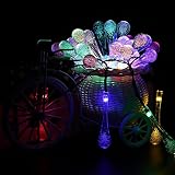 GDEALER Solar Outdoor Lichterkette 6 Meter 30 LEDs Wassertropfen Solarbetrieben Lichterkette Wasserfest Weihnachten Dekoration für Garten, Terrasse, Hof, Haus, Weihnachtsbaum, Feiern – RGB - 4