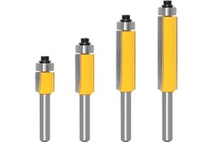 DOG'S BOOTY 4 Piezas Fresas para Madera 8mm Copiadora Router Bit Recta Herramienta de Corte para Recortar con Precisión Bordes al Ras