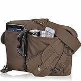 Baby Wickeltasche ELEPHANT Umhängetasche Canvas inkl. Wickelmatte, Buggy Fixierung Karabiner, Windelbeutel, Thermo Iso Flaschentasche, Schnuller Etui – Farbauswahl (Khaki) - 8