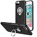 Produktbild iPhone 6s Tasche mit Grip Ring Halter, Multifunktions-Cover mit 360 ° Drehbar integriertes Ring Halter Ständer für magnetisch KFZ Halterung, Kickstand Tasche für Apple iPhone 6s /6 (iPhone 6s , Shwarz)