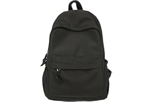 CutitiUU School Backpack,Nylon Lightweight Casual Student Shoulder Bag,Lightweight Water Repellent Backpack Men School Bag Women Children Boy,Soft Fabric Backpack Basic Daypacks (Black)