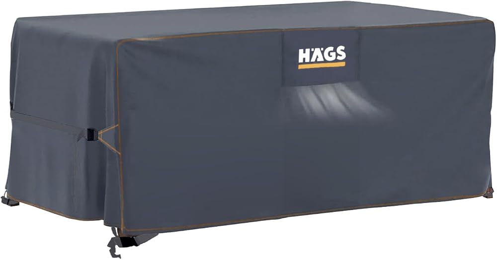 Haegs Bahçe Mobilyası Örtüsü, 200-160-74cm, Ağır Hizmet Oxford Kumaş, Su Geçirmez, Dış Mekan Veranda Masa Örtüsü, Havalandırmalı Masa ve Sandalye Koruma Kılıfı - Gri