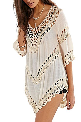 Jastore®boho Damen Strandponcho Sommer Überwurf Kaftan Strandkleid Bikini Cover Up Einheit
