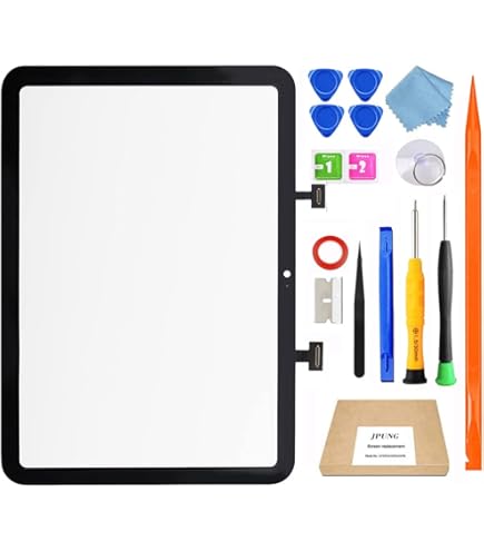 MMOBIEL Digitizer Touch Screen Glass Compatible with iPad 10 gen 2022 Display Spare Part - Incl. pre-installed holder, double-sided adhesive and repair tool - black