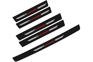 VELOMY 5 pièces Autocollant de Seuil de Porte Voiture,pour Citroen C3 aircross 2017-2022 2023. Accessoires décoratifs de seuil arrière Avant et de Pare-Chocs arrière